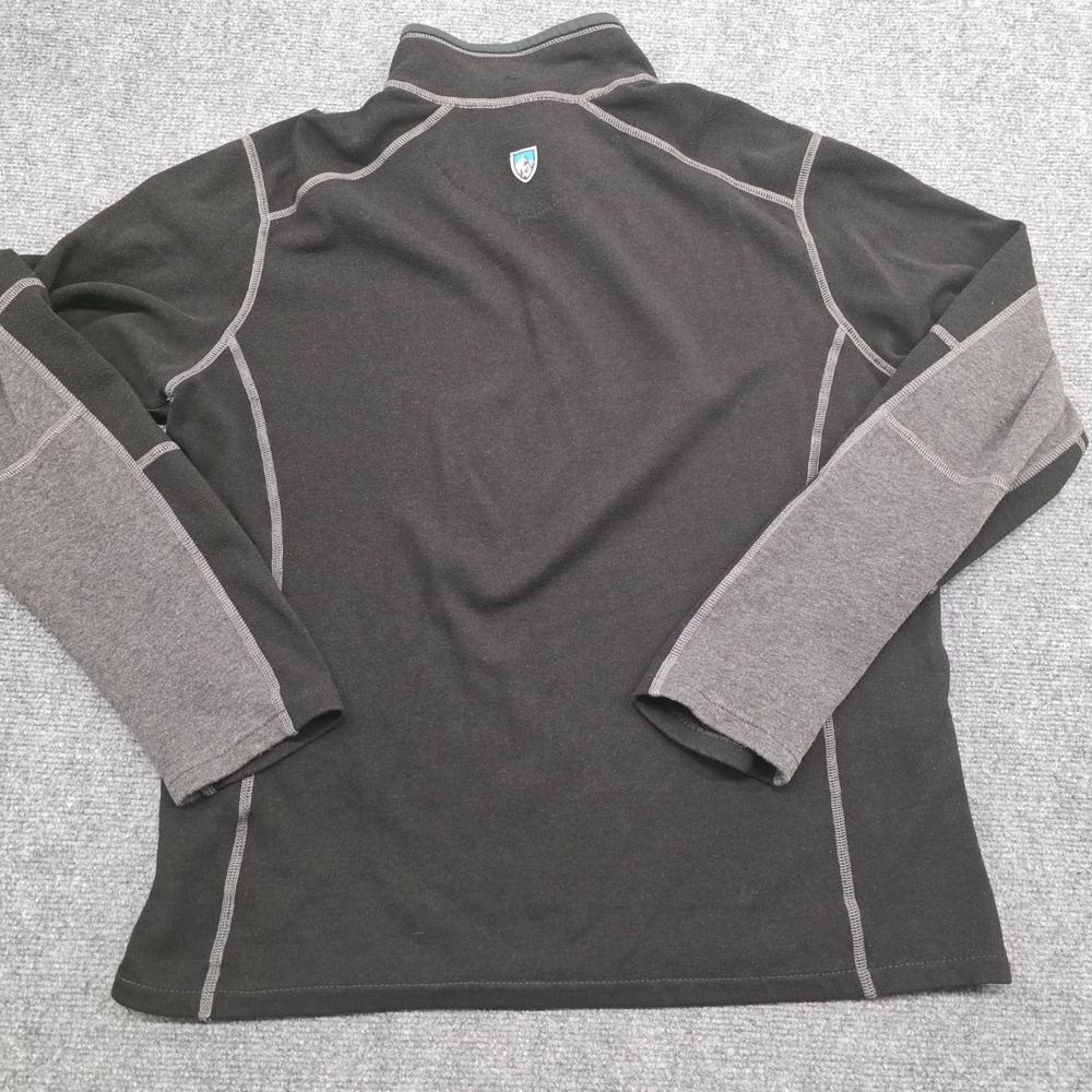 Kuhl Kashmira Mens Large Black Gray 1/4 Zip Fleece Pullover Sweater RN 103846 - Picture 2 of 13